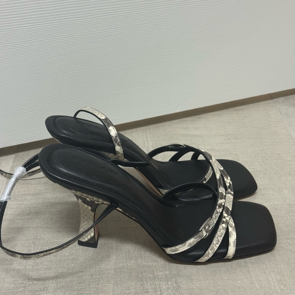 Coach Black and Snake Print Heels